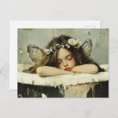 豪華な妖精がヴィンテージバスタブで眠っている ポストカード (正面/裏面)