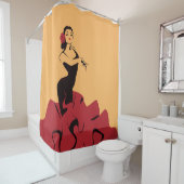 豪華な姿勢のフラメンコのダンサー シャワーカーテン (インサイチュ)