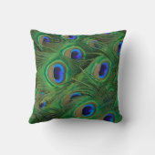 豪華な孔雀の羽モノグラム装飾用クッション クッション (裏面)