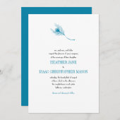 豪華な孔雀の羽根を使った結婚式の招待状 招待状 (正面/裏面)