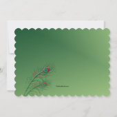 豪華な孔雀の羽根 グリーン ご招待状 招待状 (裏面)