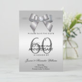 豪華な宝石の弓とリボン 60周年結婚記念日 セーブザデート (スタンド正面)