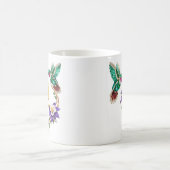 豪華な宝石付きハummingbirdのイニシャルQマグカップ コーヒーマグカップ (中央)
