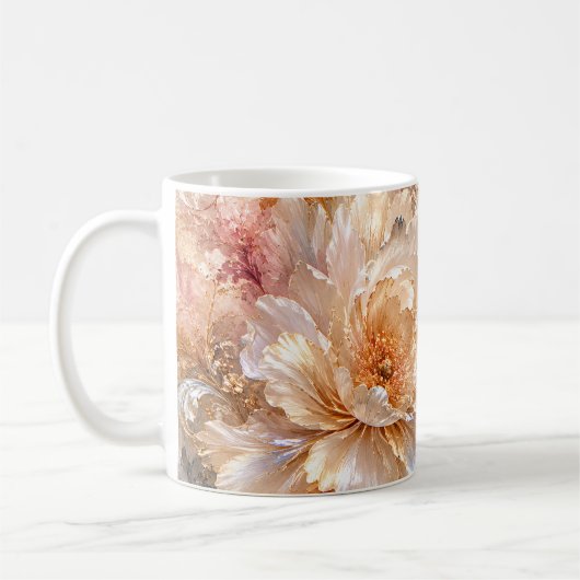 豪華な幻想の花々 コーヒーマグカップ (左)