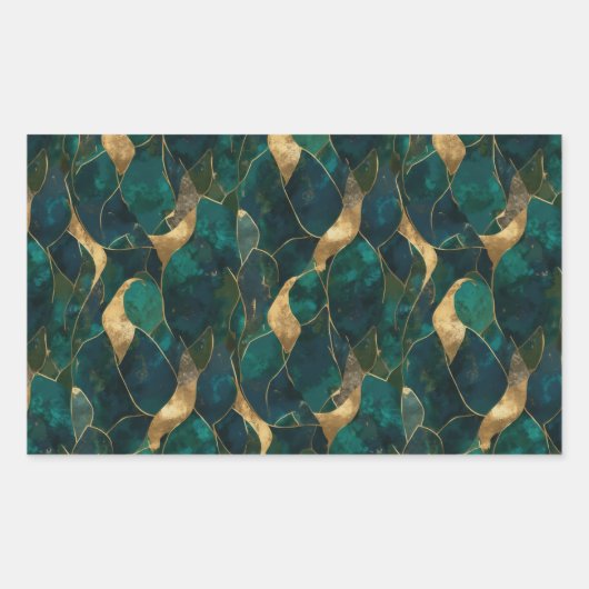 豪華な幾何学的抽象芸術シール 長方形シール (正面)