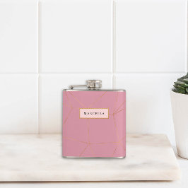 豪華な幾何学的金ゴールド フラスク