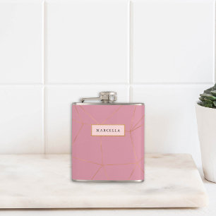 豪華な幾何学的金ゴールド フラスク