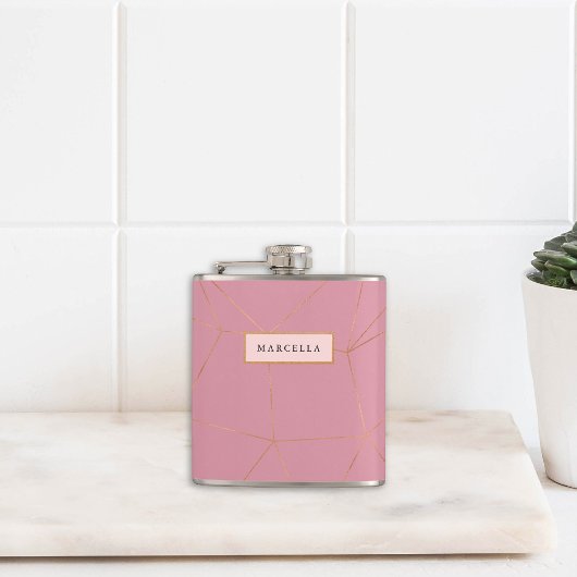 豪華な幾何学的金ゴールド フラスク