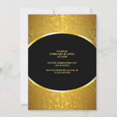 豪華な彫刻ゴールドの葉の模様のウェディング 招待状 (裏面)