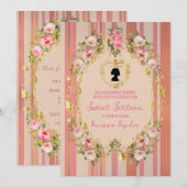 豪華な摂政時代のスイート16招待状 招待状 (正面/裏面)