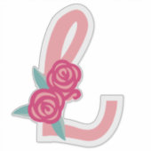 豪華な文字 – L – パステルピンク シール (正面)