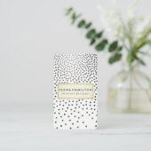 豪華な斑点のあるパターン白黒 名刺 (スタンド正面)
