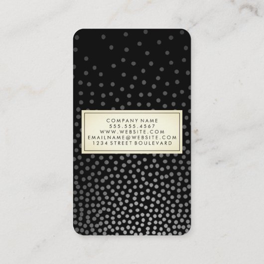 豪華な斑点のあるパターン白黒 名刺 (裏面)