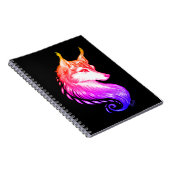 豪華な日没の手描きのオオカミの学校のノート ノートブック (右側)