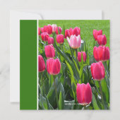 豪華な春ピンクのチューリップ花の誕生日パーティー 招待状 (正面)