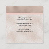 豪華な最小主義のモダンのばら色の金ゴールドホイルの大理石の石 スクエア名刺 (裏面)
