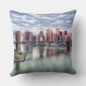 豪華な朝眺めおよび都市反射 クッション (裏面)