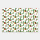 豪華な果実、果実、鳥と葉の盛り合わせ ラッピングペーパーシート (正面3)
