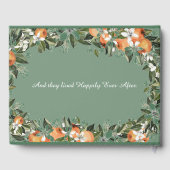 豪華な桃と葉の写真カラフルポスター ゲストブック (裏面)