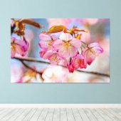 豪華な桜フラワーズインザ春ガーデン キャンバスプリント (インサイチュ (ウッドフロア))