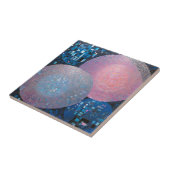 豪華な楕円:青とピンクの色合い(抽象芸術) タイル (側面)