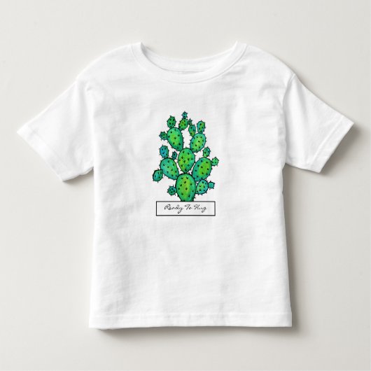豪華な水彩画の刺だらけのサボテン トドラーTシャツ (正面)
