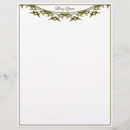 豪華な水彩葉 レターヘッド