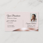 豪華な波形のバラ金ゴールドデコールとフォトデラックス 名刺 (裏面)