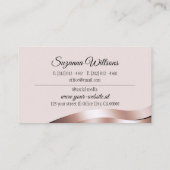 豪華な波形のバラ金ゴールドデコールとブランディングロゴ 名刺 (裏面)