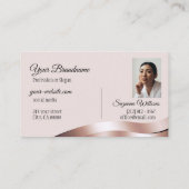 豪華な波形のバラ金ゴールドデコールとロゴ写真 名刺 (裏面)