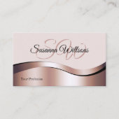 豪華な波形バラ金ゴールドデコールイニシャルQRコード 名刺 (正面)