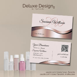 豪華な波形バラ金ゴールドデコールイニシャルQRコード 名刺