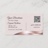 豪華な波形バラ金ゴールドデコールロゴとQRコード 名刺 (裏面)