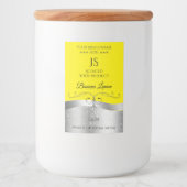 豪華な波状銀デコールイエローモノグラムラベル フードラベル (正面)