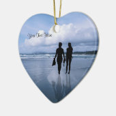 豪華な海洋波およびビーチ セラミックオーナメント (左)