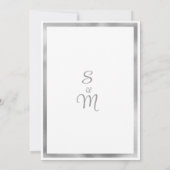 豪華な灰色の白い銀大理石日付を保存 招待状 (裏面)