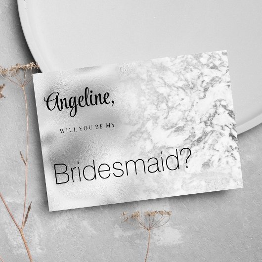 豪華な灰色の白い銀色の大理石の花嫁 招待状