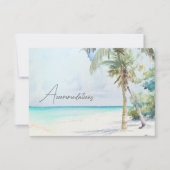 豪華な熱帯ビーチ結婚式エンクロージャカード 招待状 (正面)