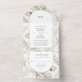 豪華な熱帯フローラ（ENVは不要） オールインワン招待状 (内側)