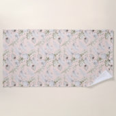 豪華な熱帯植物モノグラムヨガマット ビーチタオル (正面)