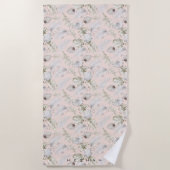 豪華な熱帯植物モノグラムヨガマット ビーチタオル (正面)