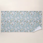 豪華な熱帯植物モノグラムヨガマット ビーチタオル (正面)