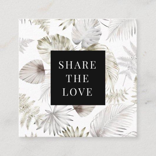 豪華な熱帯金ゴールドフェイクフォイルモダン スクエア名刺 (正面)