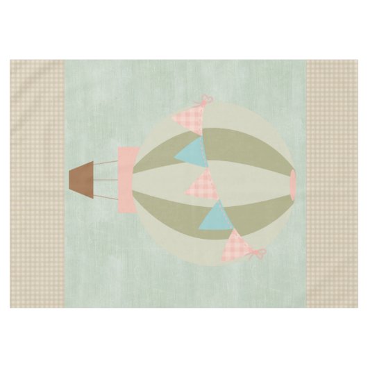 豪華な熱気の気球の中立ベビーシャワー テーブルクロス (正面(横))