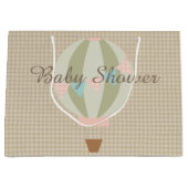 豪華な熱気の気球の中立ベビーシャワー ラージペーパーバッグ (正面)