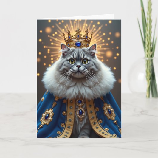 豪華な猫の誕生日カード カード (正面)