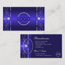 豪華な王室のブルーの四角い宝石のロゴ&写真