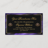 豪華な王室のブルー金ゴールドクラウン豪華で高貴 名刺 (裏面)