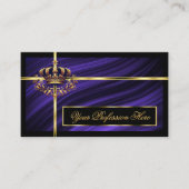 豪華な王室のブルー金ゴールドクラウン豪華で高貴 名刺 (正面)