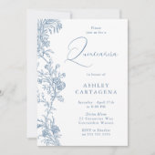 豪華な現代的なエレガントなキンセアニエラの誕生日 招待状 (正面)